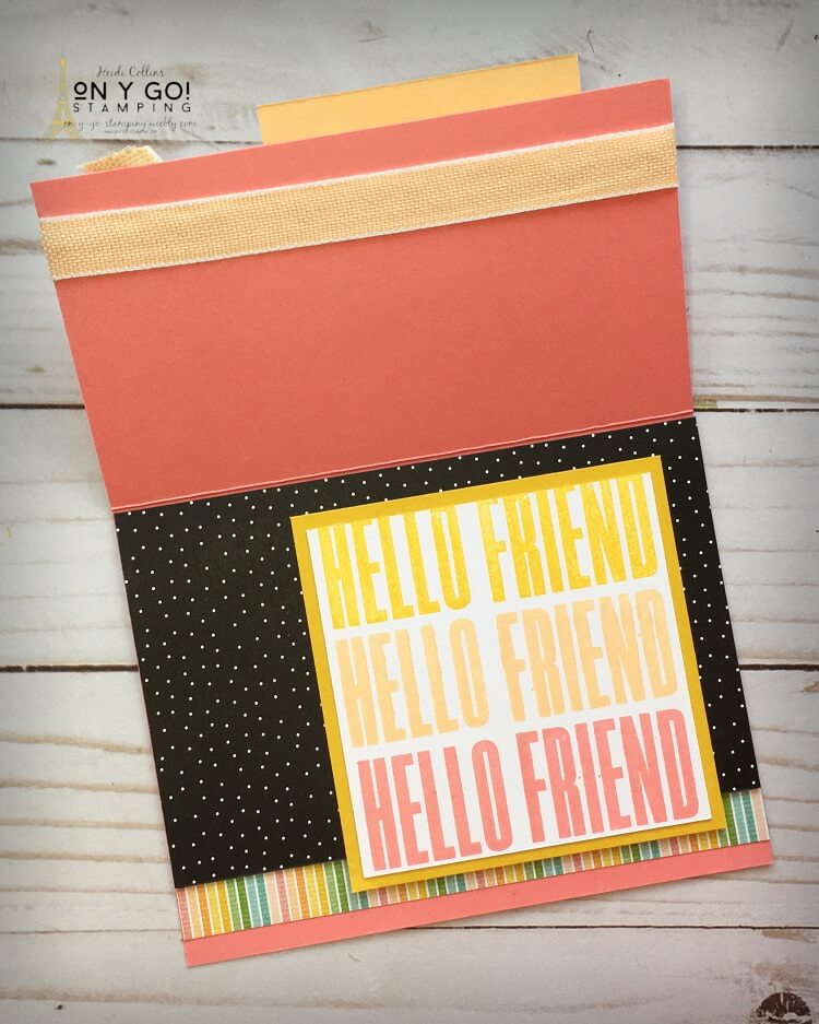 Second layer of a fun fold card using the Pattern Party patterned paper and Biggest Wish stamp set from Stampin' Up!