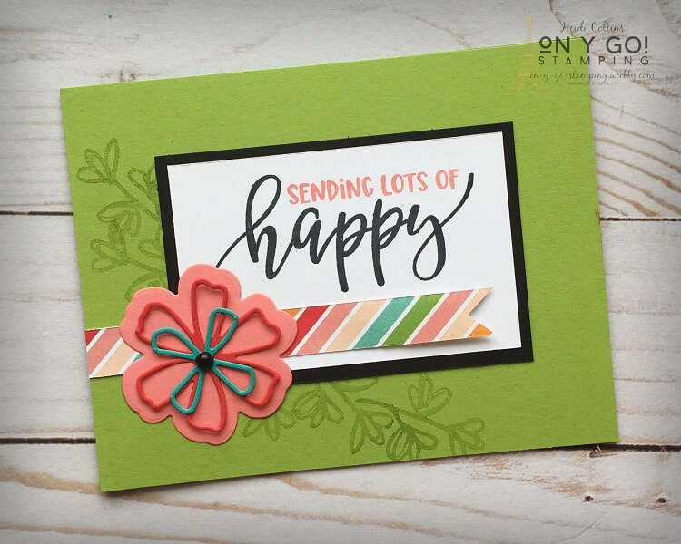 Bright and cheery card design sends lots of happy with the Pretty Perennials stamp set and dies from Stampin' Up! This fun card is based on a simple card sketch. 