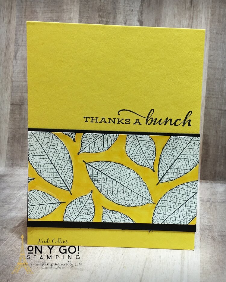 Easy card making idea for a monochromatic card using the Rooted in Nature stamp set for a beautiful fall card. 