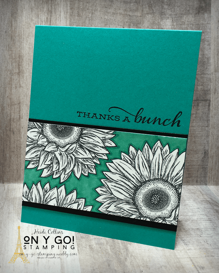 Easy card making idea using the Celebrate Sunflowers stamp set to create a monochromatic card.