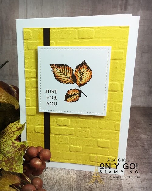 Easy card making idea using the Rooted in Nature stamp set from Stampin' Up! and the pointillism coloring technique on a note card.