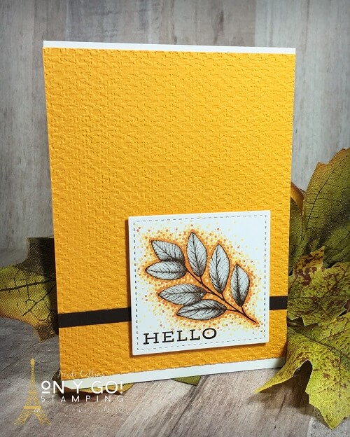 Simple card making idea using the Forever Fern stamp set and pointillism technique on a note card. 