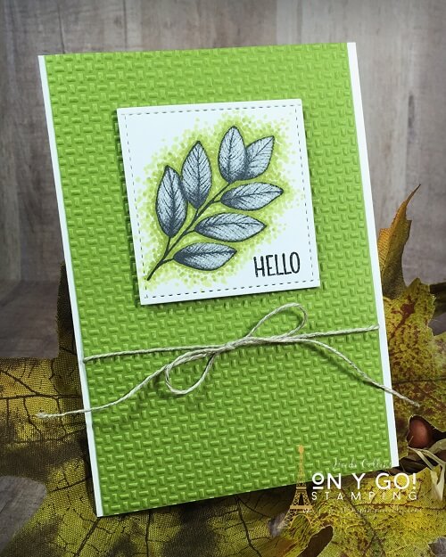 Easy card making idea using the Forever Fern stamp set from Stampin' Up! and the pointillism coloring technique on a note card.
