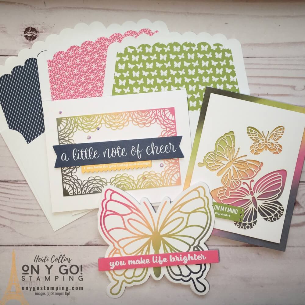 Beginning cardmakiners - make cards quickly with the Notes of Cheer card kit from Stampin' Up! Everything you need to make fabulous cards is in the box.