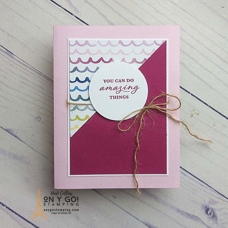 Use Stampin' Up!'s Bright and Beautiful patterned paper and Wonderful Thoughts stamp set to create an easy handmade card.