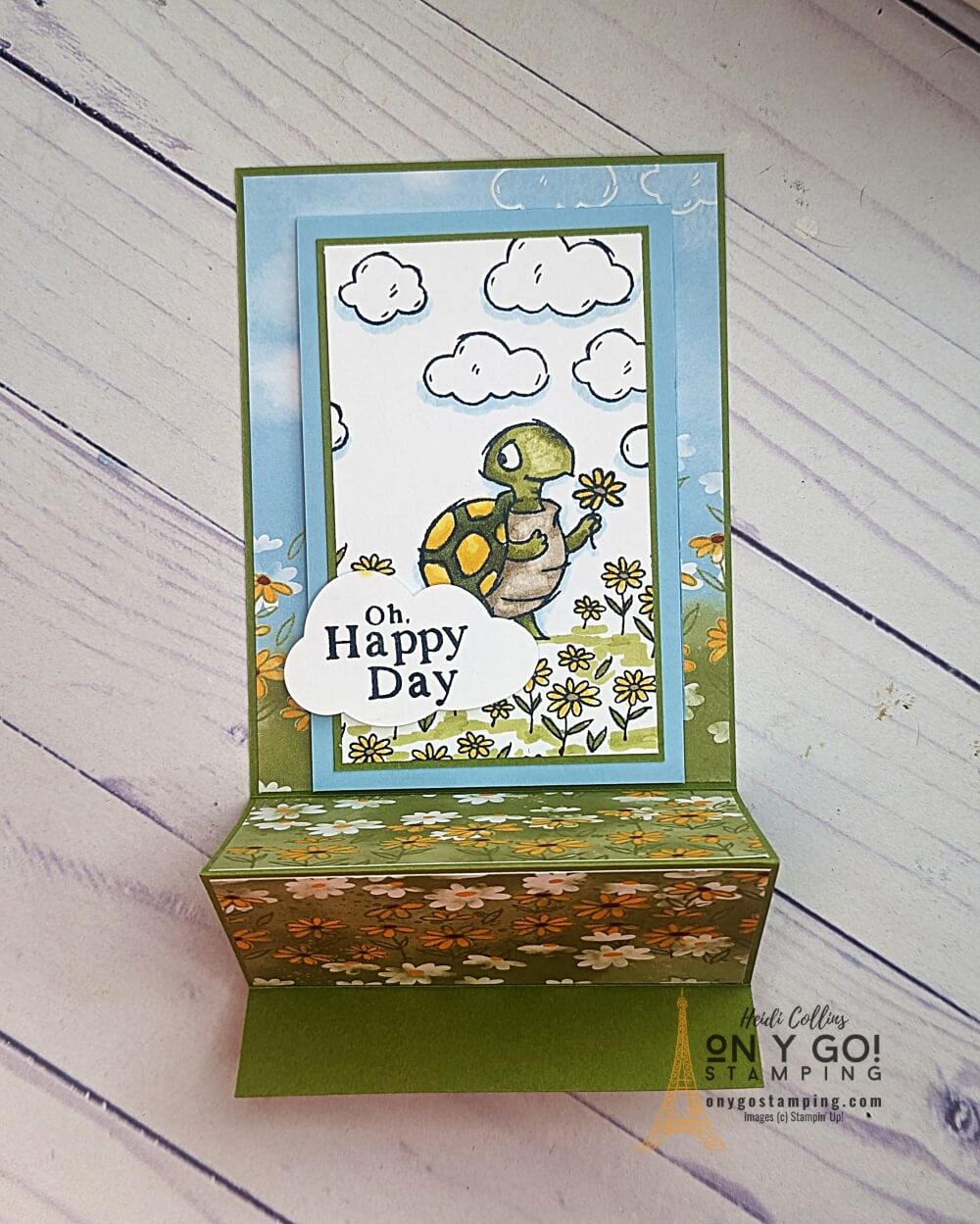 Take advantage of the great outdoors with this fun fold card! Featuring the Playing in the Rain stamp set from Stampin' Up!, and beautiful Rain or Shine patterned paper, you'll be able to craft an artful card perfect for any occasion. Whether you are celebrating a special day or just saying hello, this card is sure to fit the mood. And, with its fun fold design, you'll be able to make a meaningful statement that won't soon be forgotten.