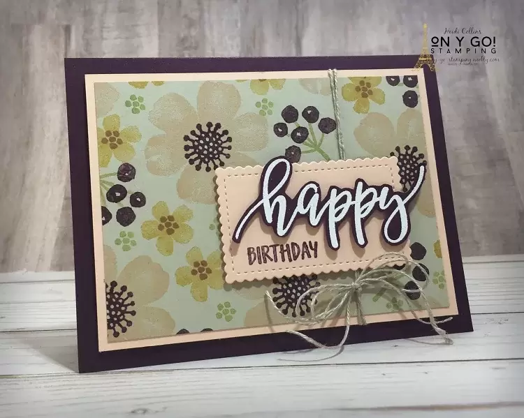 birthday card idea wit the Pretty Perennials stamp set. This card is definitely happy!