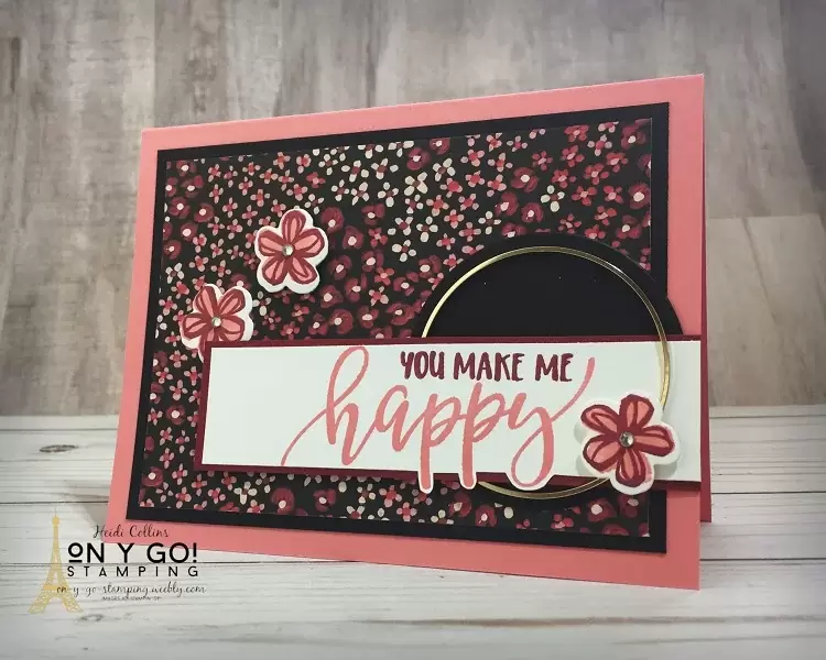 A happy floral card design with the Pretty Perennials stamp set and gold hoops embellishments.