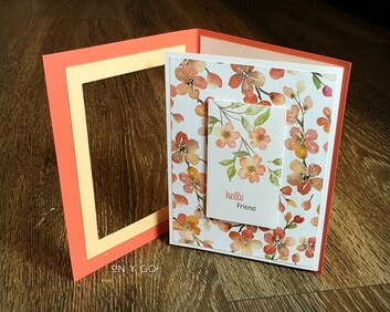 This fun fold card idea features a unique tri-fold design. The beautiful Sweet as a Peach stamp set and coordinating patterned paper help pull this card together for a beautiful handmade card for summer. 
