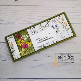 Handmade floral card with the Dainty Flowers Designer Series Paper from Stampin' Up!® During Sale-A-Bration 2023, this patterned paper will be free with a $50 order.