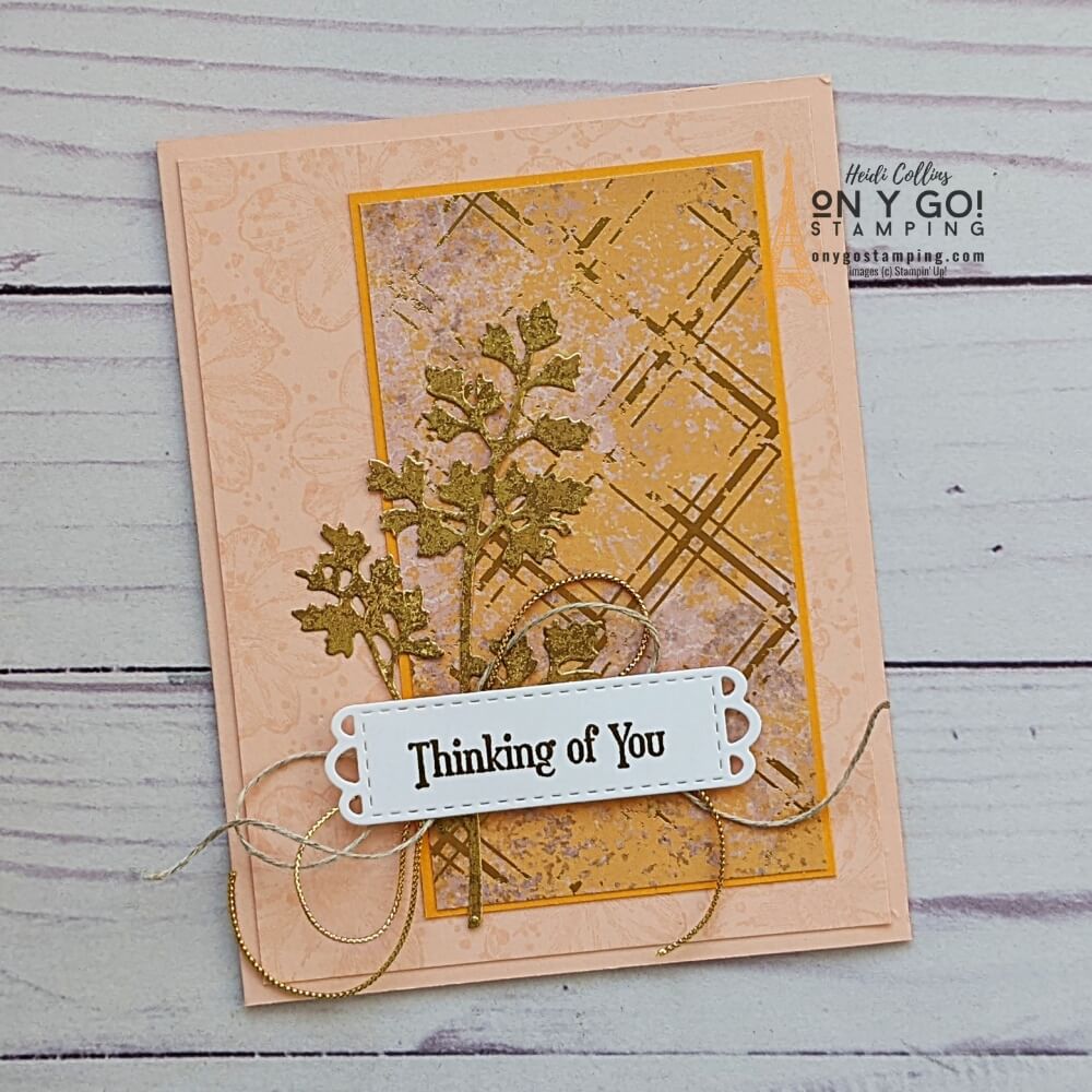 Use a card sketch to create a simple thinking of you card with the Peaceful Moments stamp set and Texture Chic patterned paper from Stampin' Up!®
