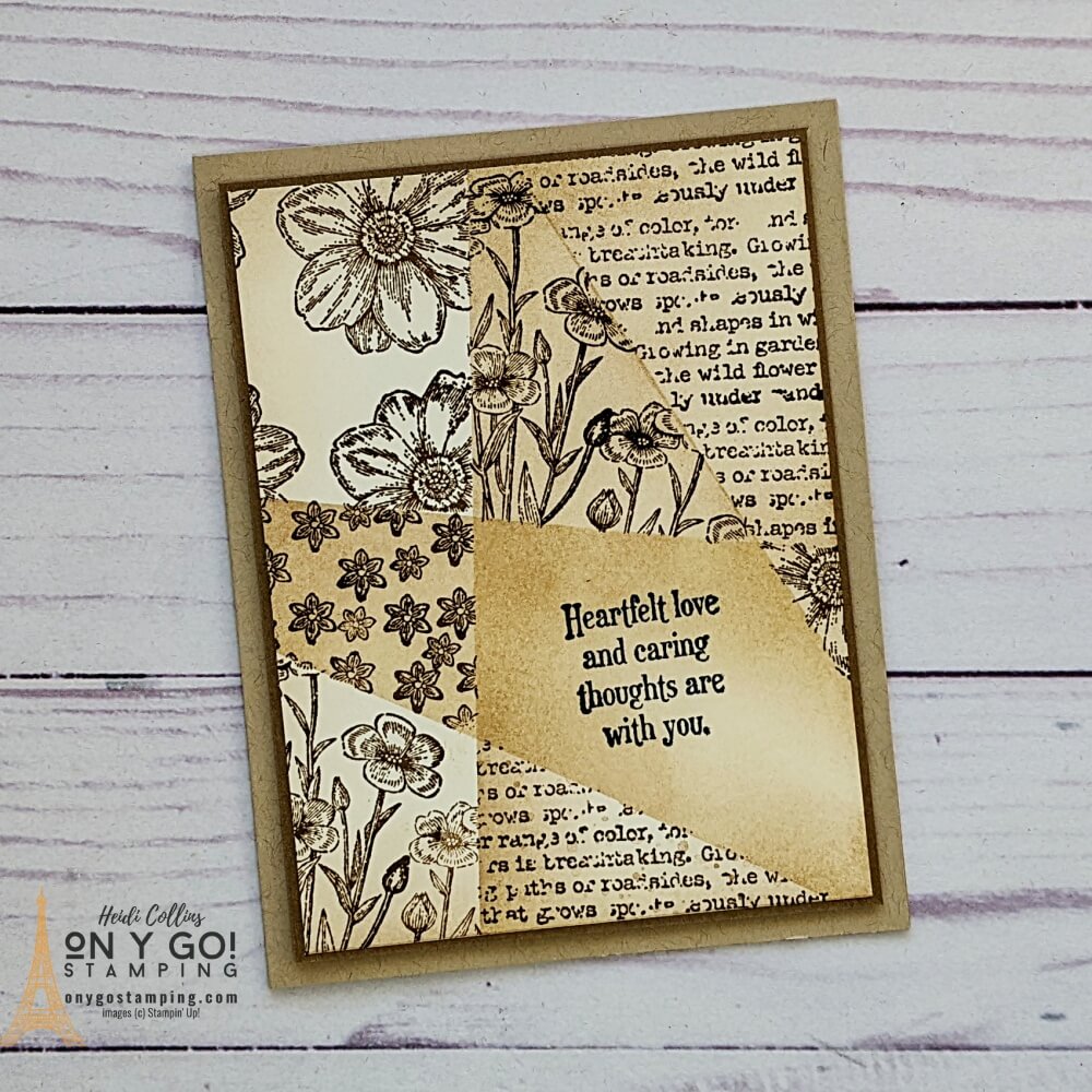 Create an easy floral sympathy card with the Quiet Meadow stamp set from Stampin' Up! and the retiform technique.