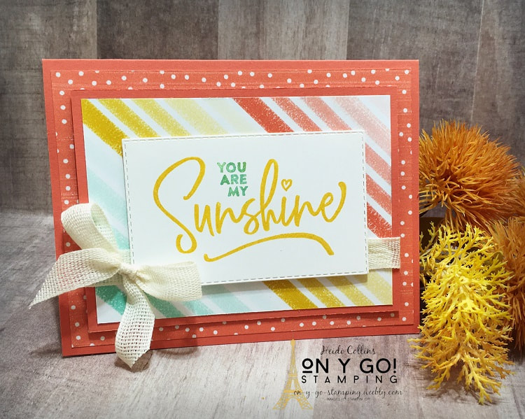 Sunshine card idea using the Ridiculously Awesome stamp set and the Playing with Patterns patterned paper from Stampin' Up!