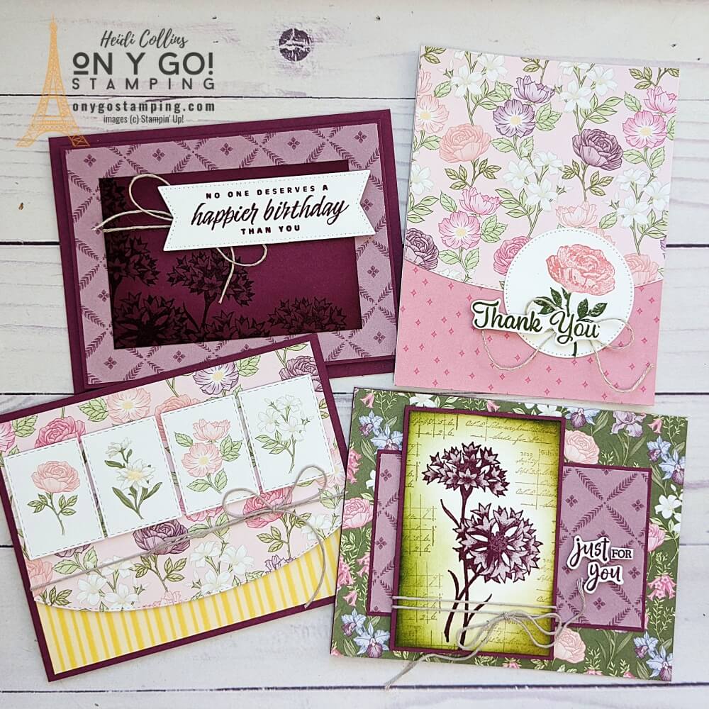 Create beautiful handmade cards with the Wonderful World stamp set and coordinating patterned paper. Click to see how to get these stamps and patterned paper for FREE during Sale-A-Bration 2022