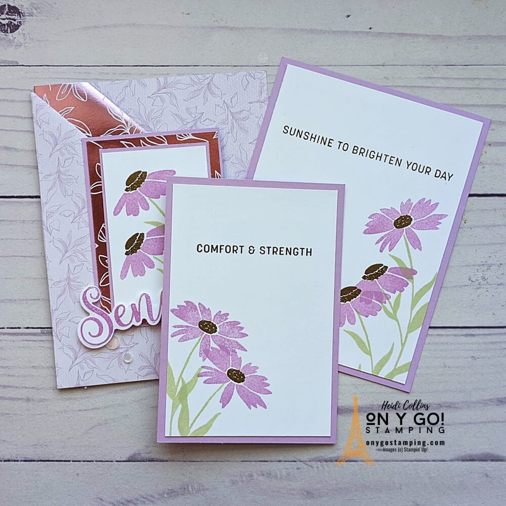 See how to create a double pocket fun fold card with a free video tutorial. This sample card design uses the Sending Smiles stamp set and Splendid Day patterned paper from Stampin' Up!