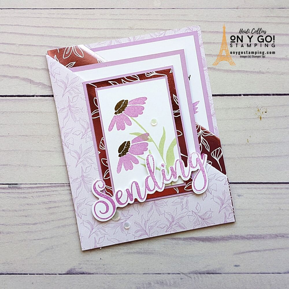 See how to create a gorgeous double pocket fun fold card with the Splendid Day patterned paper and Sending Smiles stamp set from Stampin' Up!® Get the free downloadable quick reference guide.