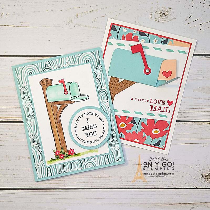 Create handmade cards for Valentine's or other occasions with the Sending Love stamp set from Stampin' Up! These adorable rubber stamps and coordinating dies feature fun mailbox designs! See the full video tutorial for 3 handmade cards.