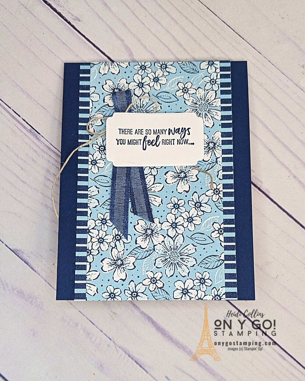 Create a handmade thinking of you card with the Sale-A-Bration Sending Support stamp set and the Regency Park patterned paper from Stampin' Up!®