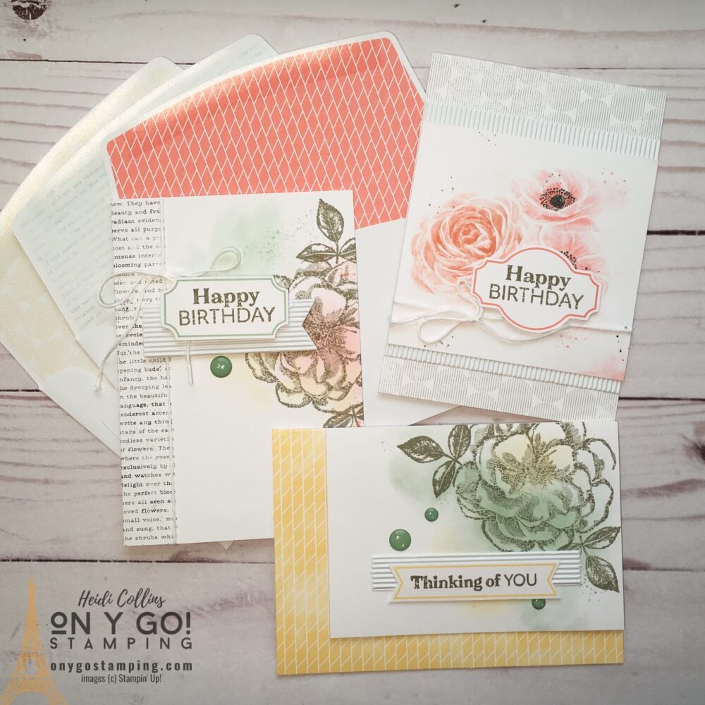 Make quick and easy cards with the Sentimental Rose card kit from Stampin' Up! Cardmaking has never been so easy! Everything you need is included - stamps, ink, paper, embellishments, adhesive, and designs!
