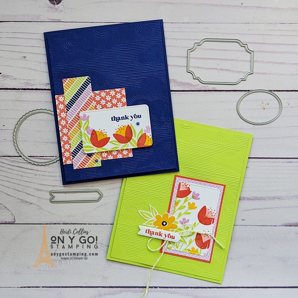 Create beautiful thank you cards with the Simply Fabulous stamp set and the Butterfly Kisses patterned paper. Plus, find out how to get a free 6-card tutorial!