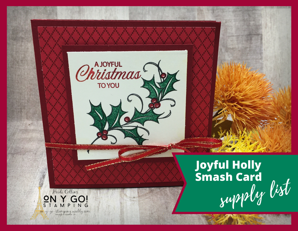 Fun fold card idea using the Joyful Holly stamp set and the 'Tis the Season patterned paper from Stampin' Up!