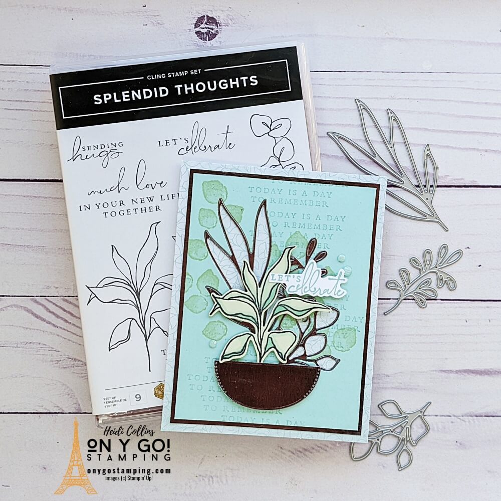 The Pool Party & Soft Sea Foam Notecards & Envelopes coordinate perfectly with the Splendid Thoughts stamp set and you can get them FREE with a qualifying purchase during Sale-A-Bration 2022! See a video tutorial on how to do the inlay technique on this card.