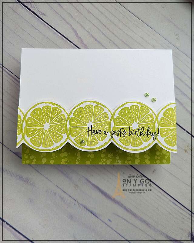 If you’ve been looking for an easy, handmade birthday card that is sure to dazzle and delight, look no further! With the mesmerizing Stargazing Designer Series Paper, Sweet Citrus stamp set from Stampin' Up!, and a few simple materials, you can create a stunning card they’ll cherish for years to come.
