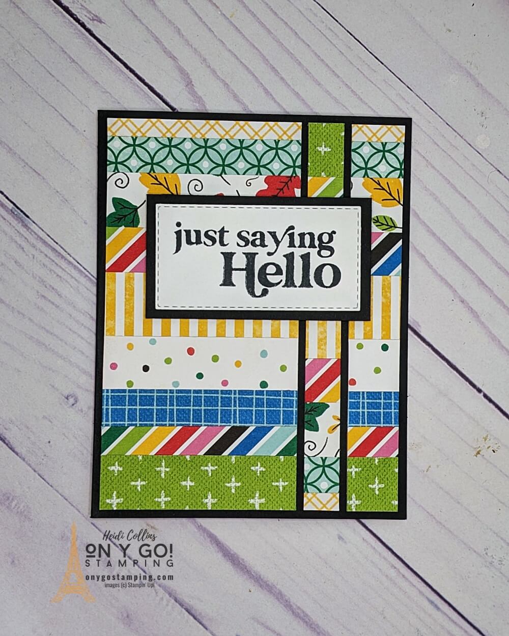 Need to use up your scraps of patterned paper like the Celebrate Everything paper from Stampin' Up!® The Strip and Flip card making technique is perfect for quick cards and paper scraps.