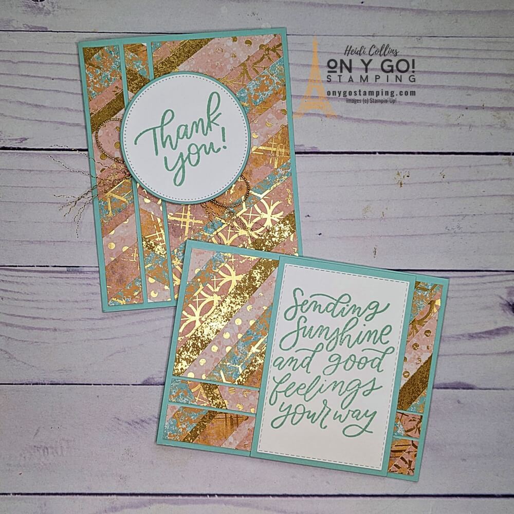 Want to use up your beautiful patterned paper scraps? The Strip & Flip card making technique is perfect for using paper scraps. These cards use the Texture Chic paper from Stampin' Up!®