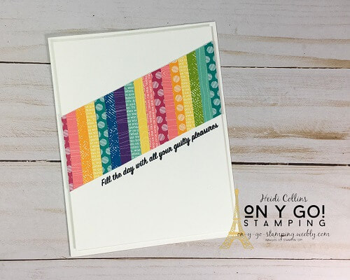 Easy card making idea using patterned paper scraps and the Brights 6x6 patterned paper pack from Stampin' Up!