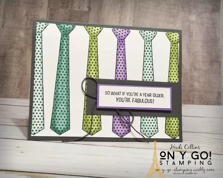 Masculine birthday card idea using the NEW Well Suited suite from Stampin' Up!