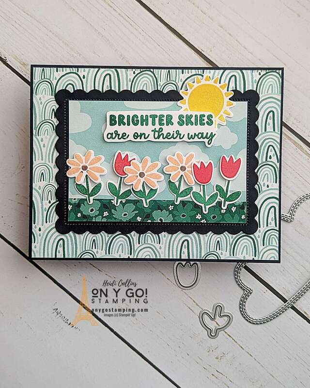 Send a word of encouragement with a handmade card made with the Sunny Days patterned paper and Bright Skies stamps. This patterned paper is available for FREE with purchase during Sale-A-Bration 2024 from Stampin' Up!®️