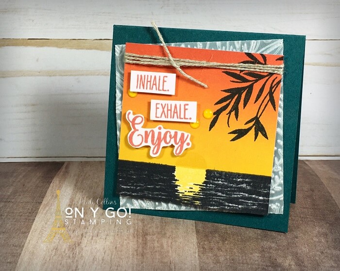 Get to know a stamp set by CASE-ing (Copy and Share Everything) a stamp set from the Stampin' Up! Catalog. This is also a great way to learn new card making techniques like this brayered ink background used to recreate a sunset.