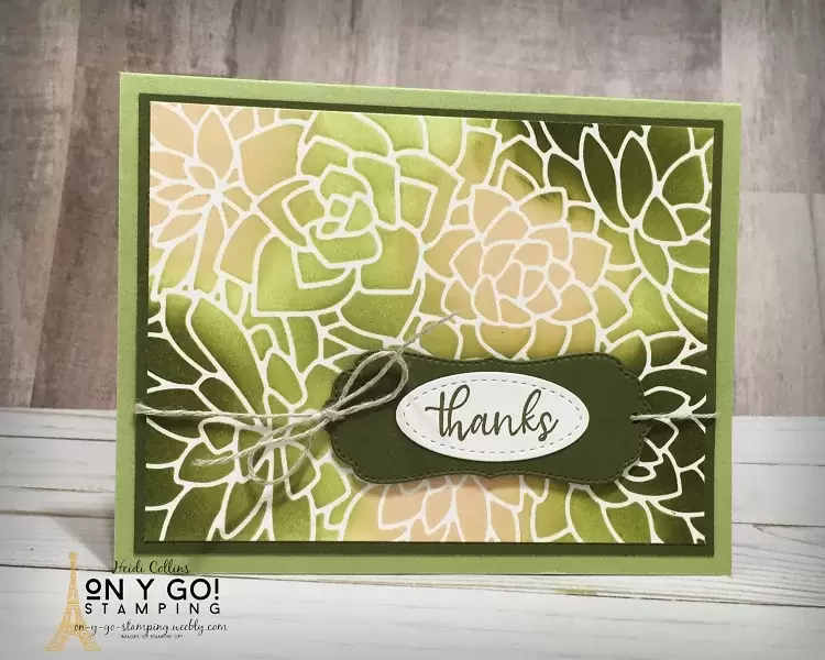 Thank you card idea using the new Simply Succulents stamp set and dies from the NEW 2021 January-June Mini Catalog.