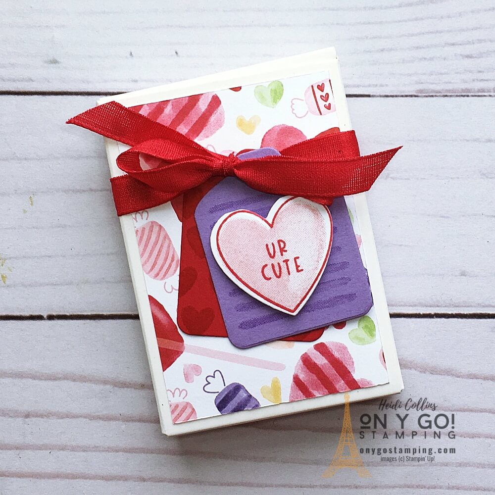 Create a fun handmade box with the Sweet Conversations stamp set and Sweet Talk Designer Series Paper from Stampin' Up! These boxes are perfect for candy, notes, or even a gift card.