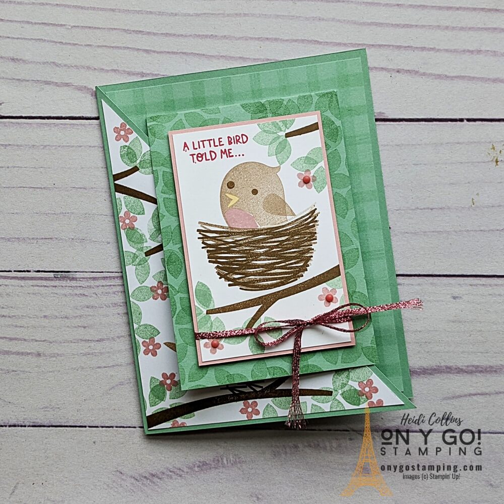 Handmade fun fold card idea using the Sweet Songbirds stamp set from Stampin' Up!®