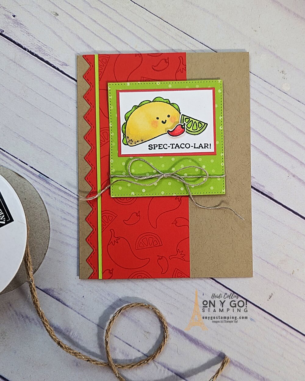 Introducing the Taco Fiesta Stamp set from Stampin' Up! -- forgetting the same old boring cards and create something spec-taco-lar! With this unique and fun handmade card, say congratulations in a way your friends and family won't forget!