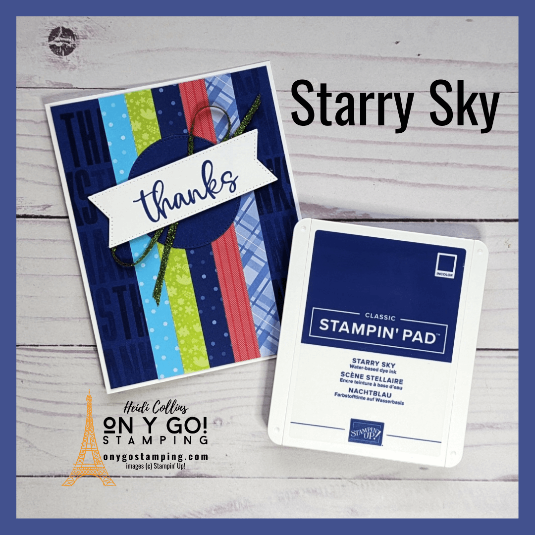 Use the 2022-2024 In Colors to create vibrant thank you cards. This card features Starry Sky.