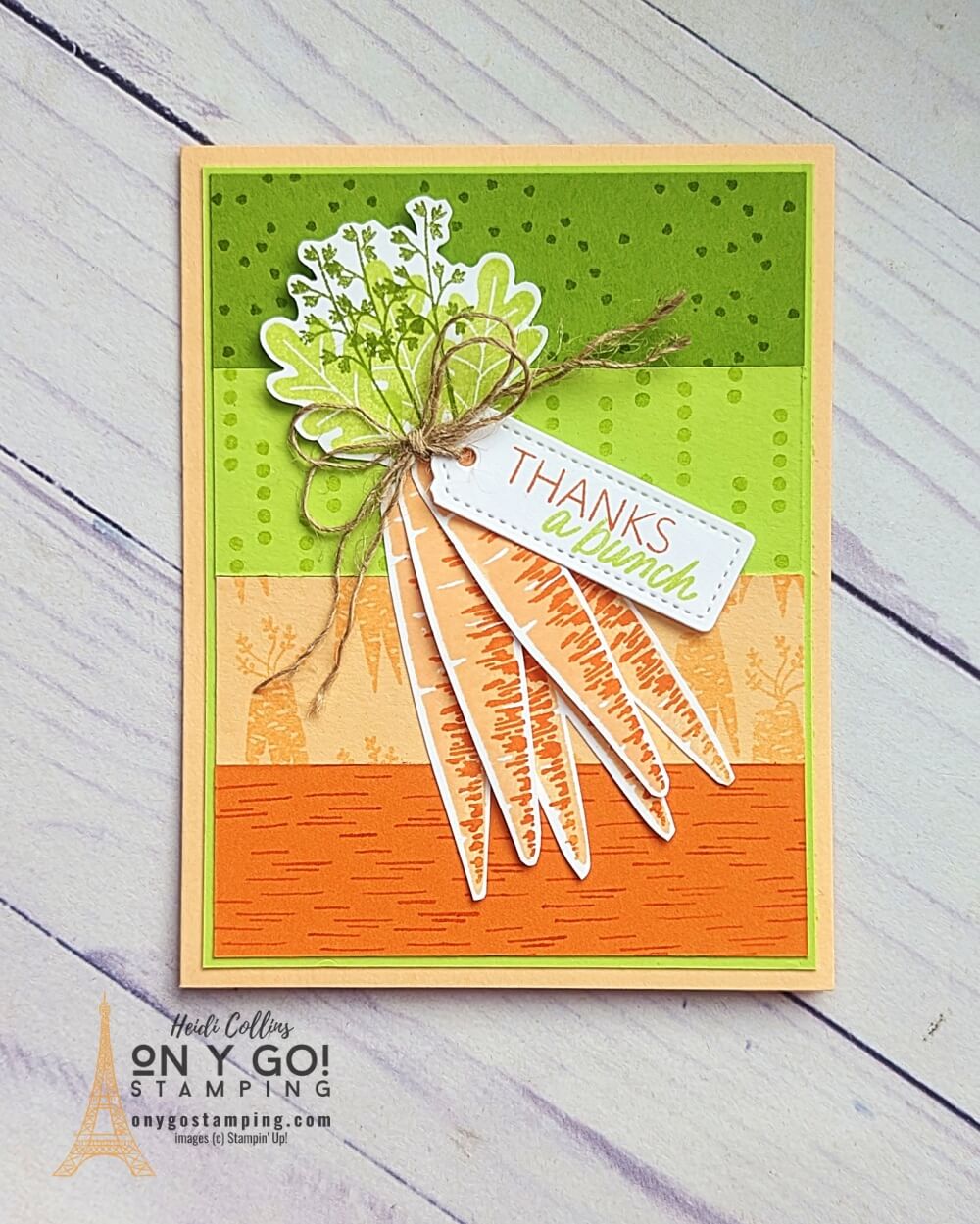 Handmade thank you card idea using the Thanks a Bunch stamp set from Stampin' Up!® Get these stamps FREE during Sale-A-Bration 2023.