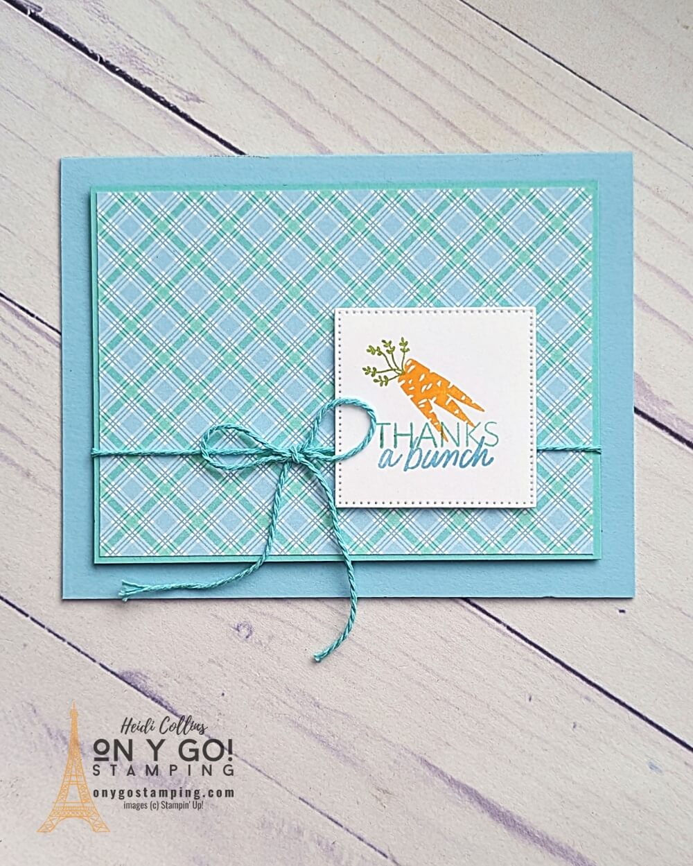Ready for FREE stamps like the Thanks a Bunch stamp set during Sale-A-Bration 2023? This handmade thank you card uses the Thanks a Bunch stamp set from Stampin' Up!®