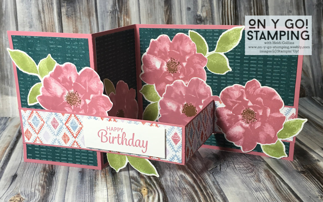 Fun fold card idea with the retiring To a Wild Rose stamp set from Stampin' Up!