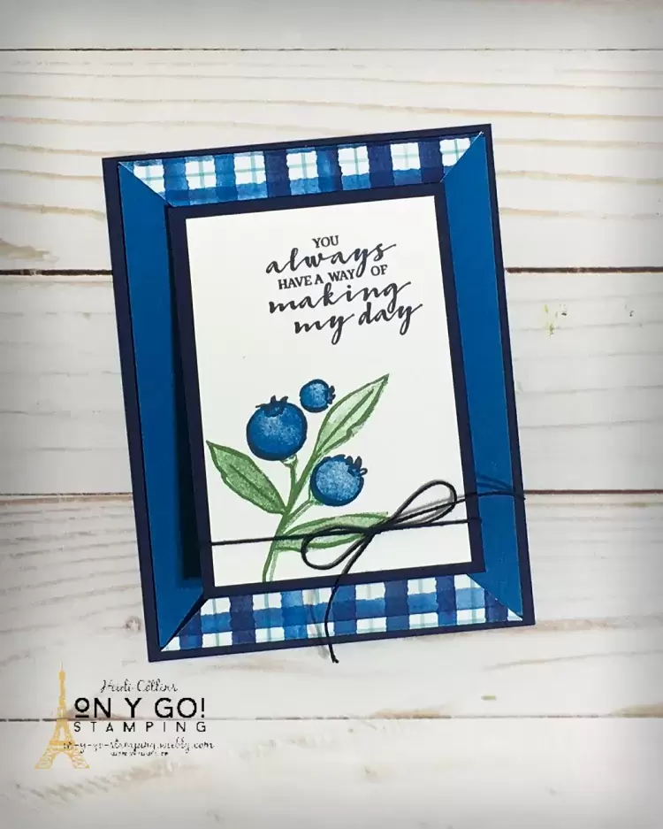 Triangle flip fun fold card idea with the Berry Blessings stamp set from Stampin' Up! as part of Sale-A-Bration 2021