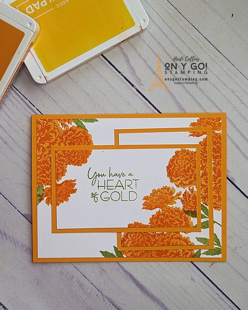 Do you want to learn an easy rubber stamping technique to quickly create beautiful cards with the Marigold Moments stamp set? We’ve got you covered with our Triple Stamping technique! This card making technique requires only minimal supplies, so it’s perfect for beginners. With a little bit of practice and a few simple tools, you’ll be creating beautiful marigold-themed cards in no time!