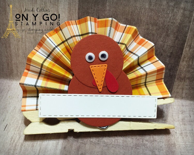Thanksgiving craft - this cute turkey place card is a perfect kids' craft and is a fun Thanksgiving decoration to brighten your table.