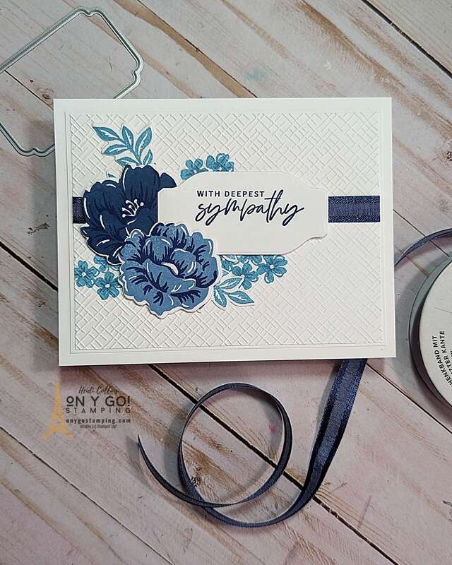 Show your love and appreciation for those grieving with a handmade sympathy card made from the Two-Tone Flora stamp set, Something Fancy stamp set, and Countryside Inn DSP from Stampin' Up! With its floral design and beautiful colors, this one-of-a-kind card will be sure to bring a smile to the face of those who receive it.