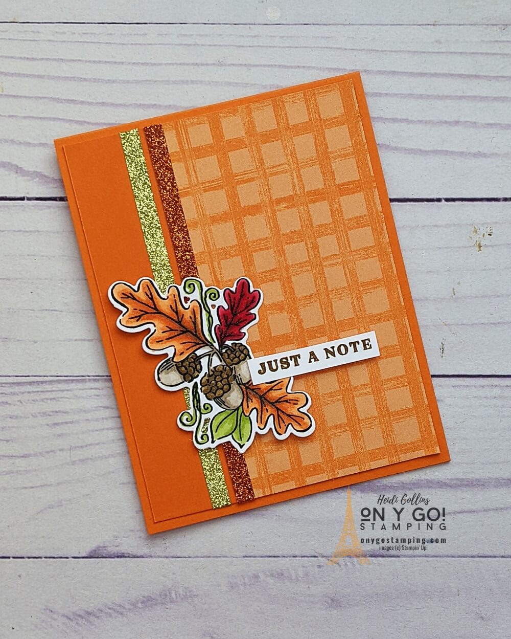 Create a beautiful handmade fall card with the Fond of Autumn stamp set and glitter washi tape from Stampin' Up!®