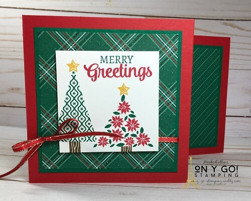 Z Fold Card Idea using the Tree Angle stamp set from Stampin' Up! and the 'Tis the Season Paper